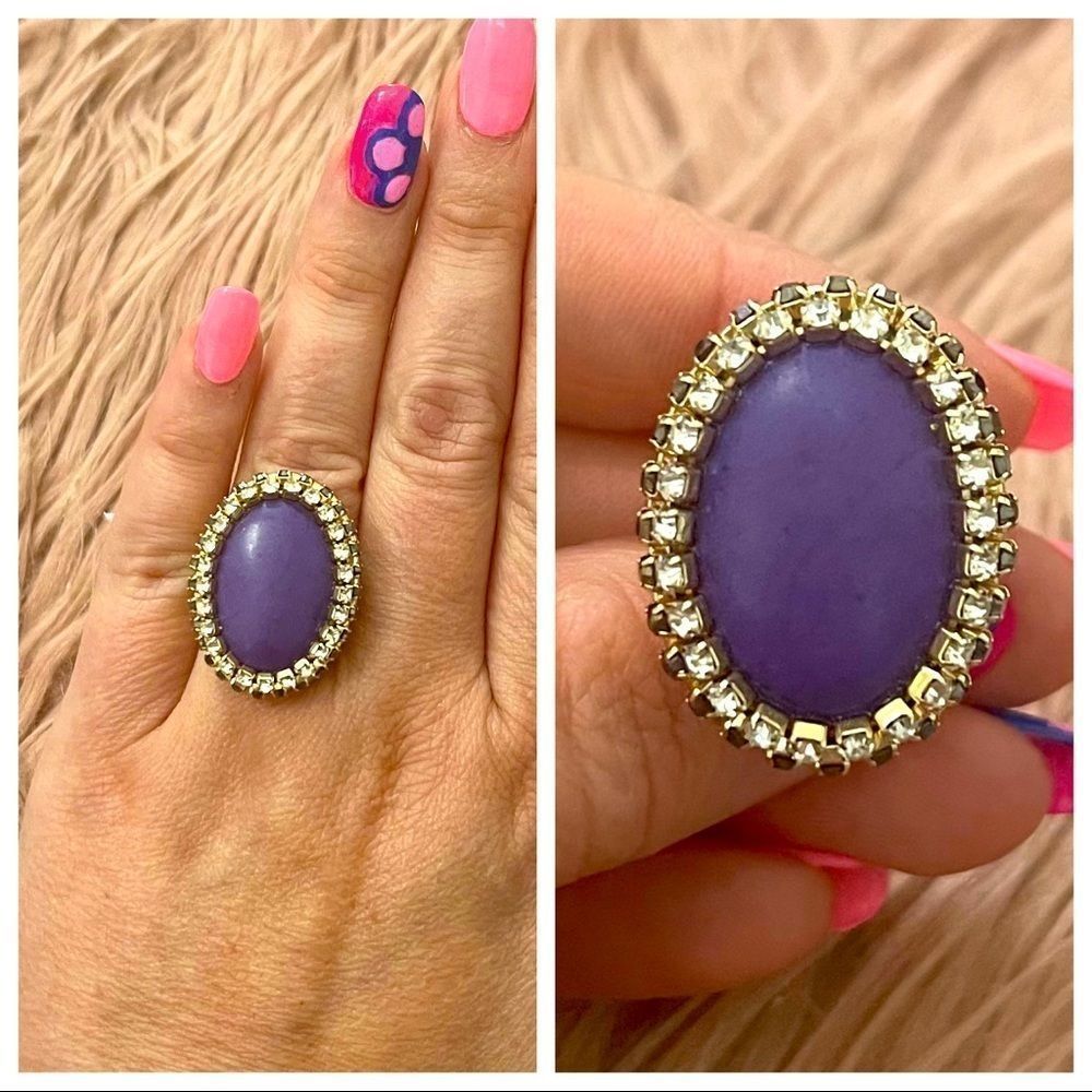 Oval Stone Double Halo Ring